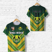 Custom Papua New Guinea Enga Mioks T Shirt Rugby Original Style Green, Custom Text And Number LT8 - Wonder Print Shop