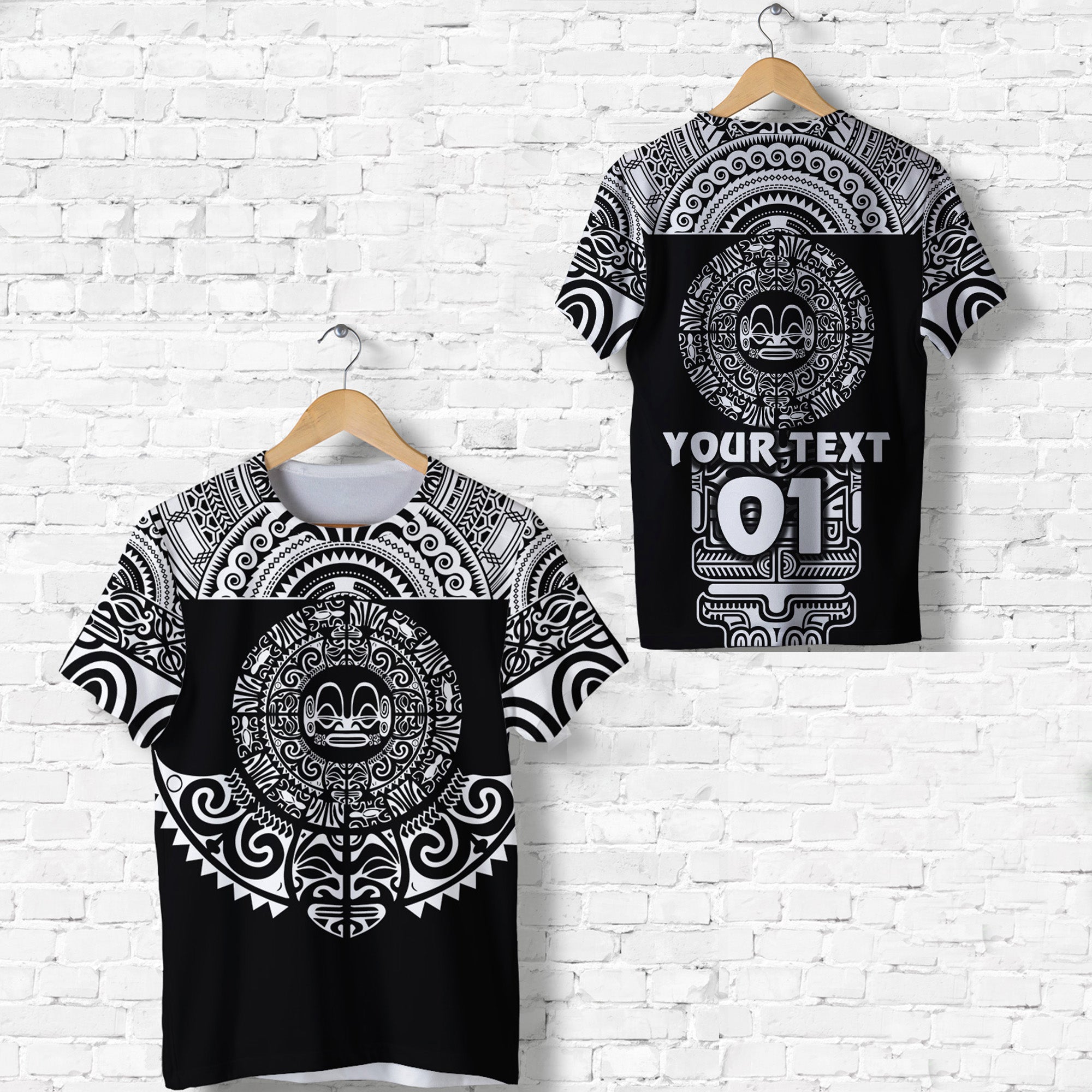 Custom Marquesas Islands T Shirt Marquesan Tattoo Simplified Version Black LT8 - Wonder Print Shop