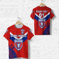 Custom Papua New Guinea Central Dabaries T Shirt Rugby Red, Custom Text And Number LT8 - Wonder Print Shop