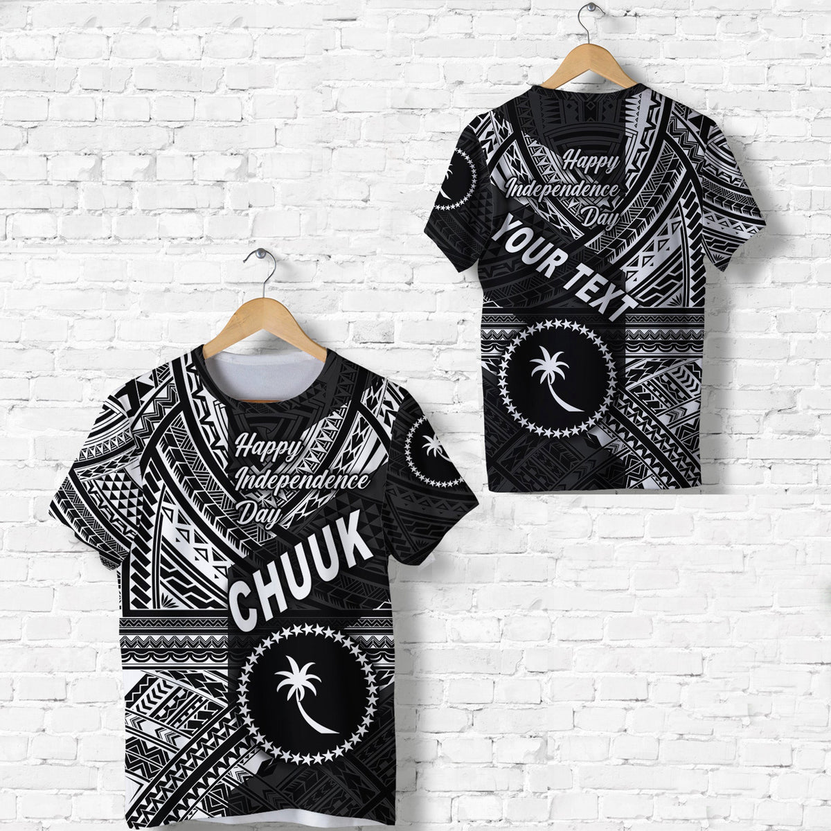 Custom FSM Chuuk T Shirt Happy Independence Day Original Vibes Black LT8 - Wonder Print Shop