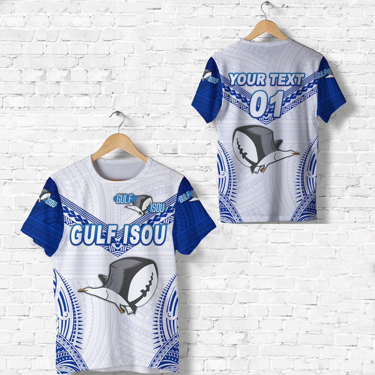 Custom Papua New Guinea PRK Gulf Isou T Shirt Rugby Original Style White, Custom Text And Number LT8 - Wonder Print Shop