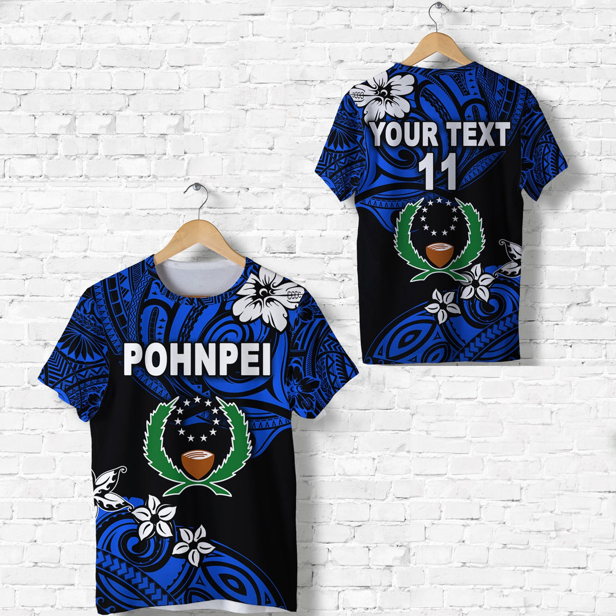 Custom FSM Pohnpei T Shirt Unique Vibes Blue LT8 - Wonder Print Shop