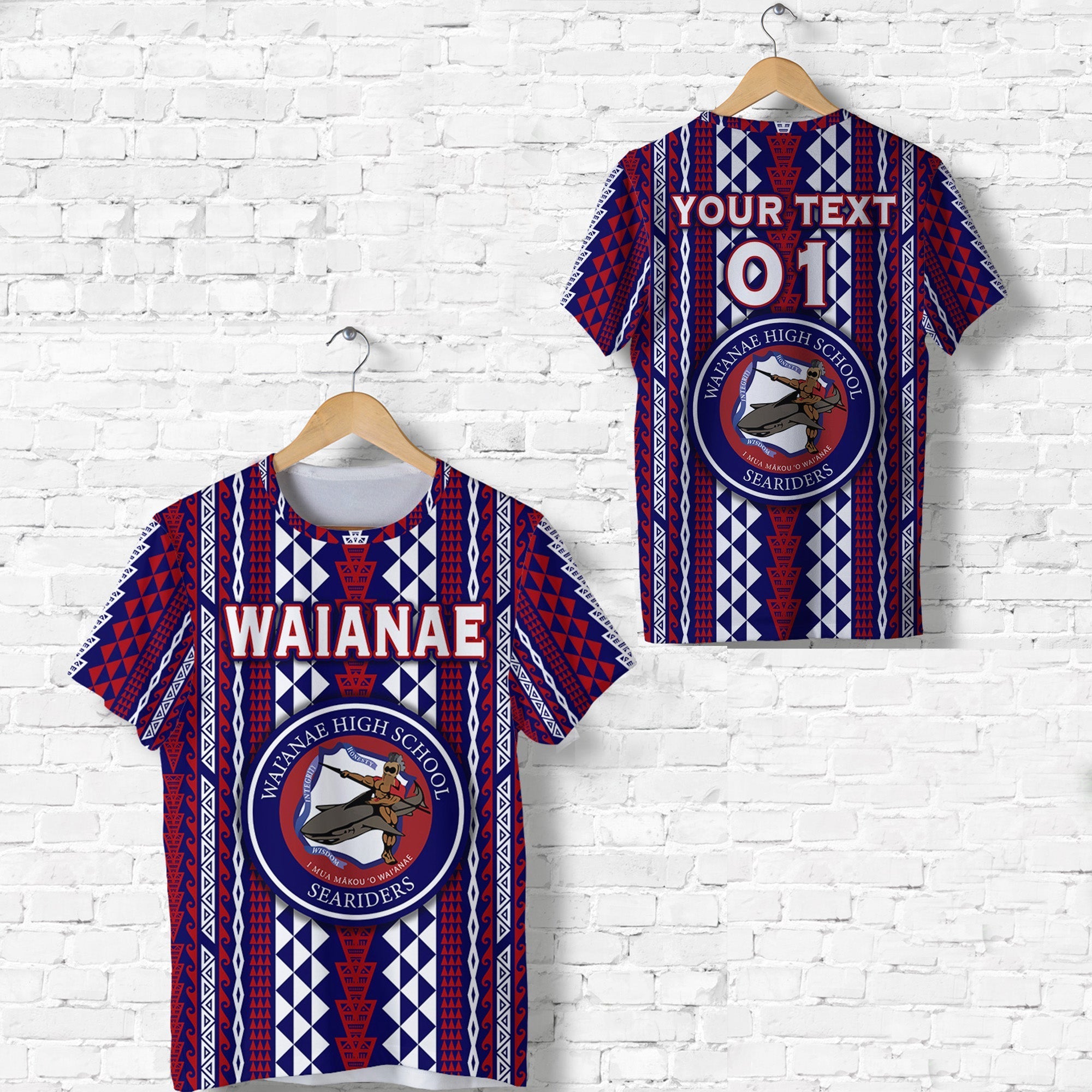 Custom Hawaii Waianae High School T Shirt Seariders Simple Style LT8 - Wonder Print Shop