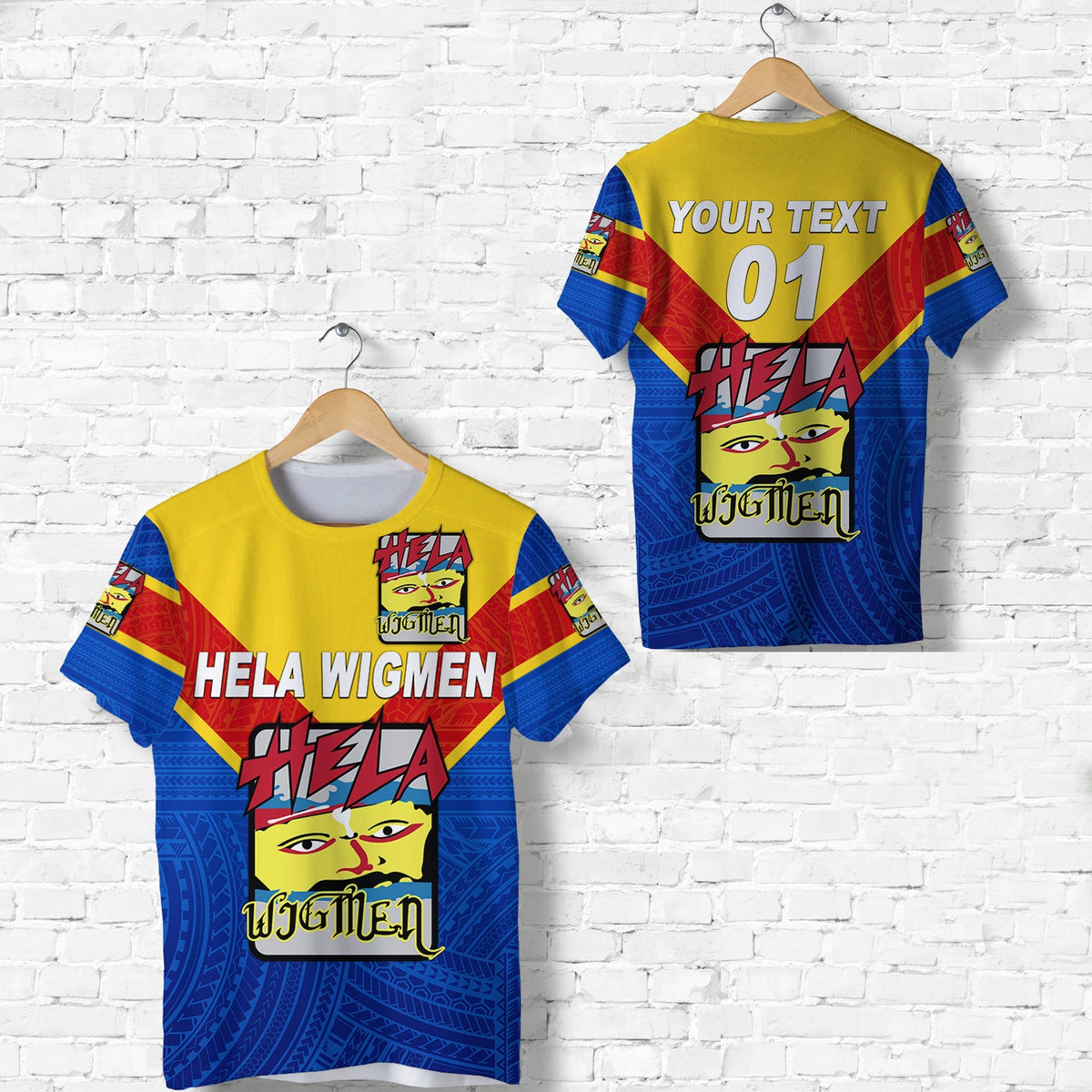 Custom Papua New Guinea Hela Wigmen T Shirt Rugby Original Style, Custom Text And Number LT8 - Wonder Print Shop