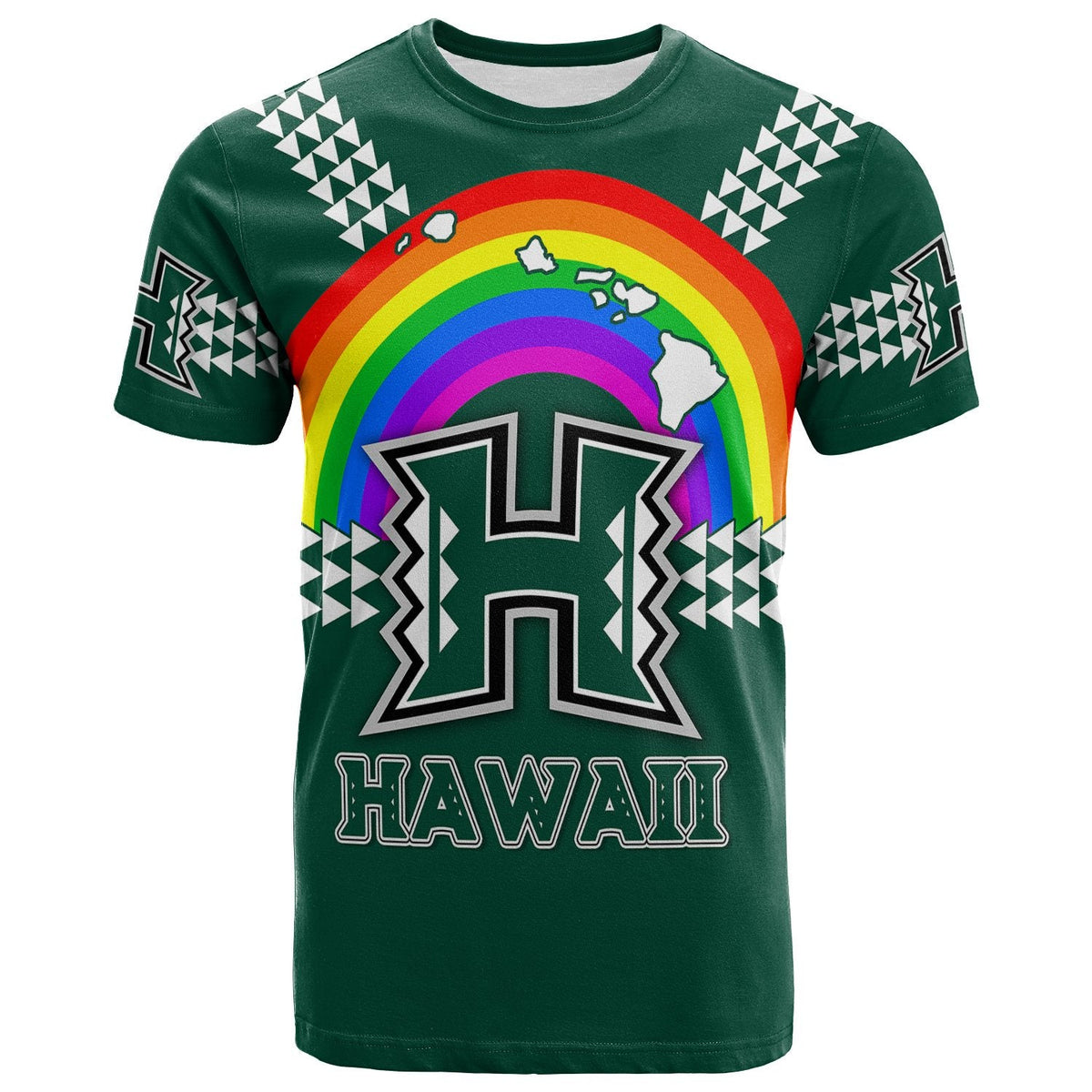 Custom Hawaii Rainbow Wahine VolleybT Shirt Custom Text And Number LT4 - Wonder Print Shop