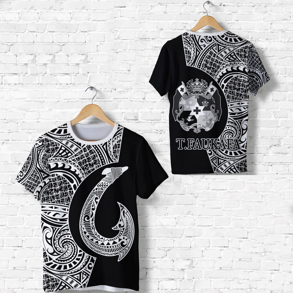 Tonga Coat Of Arms T Shirt Fish Hook Faukafa LT8 - Wonder Print Shop