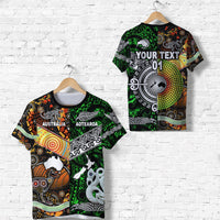 Custom New Zealand and Australia T Shirt Together Green, Custom Text And Number LT8 - Wonder Print Shop