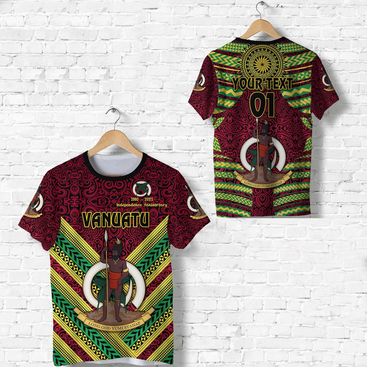 Custom Vanuatu Special Independence Anniversary T Shirt Creative Style Red, Custom Text And Number LT8 - Wonder Print Shop