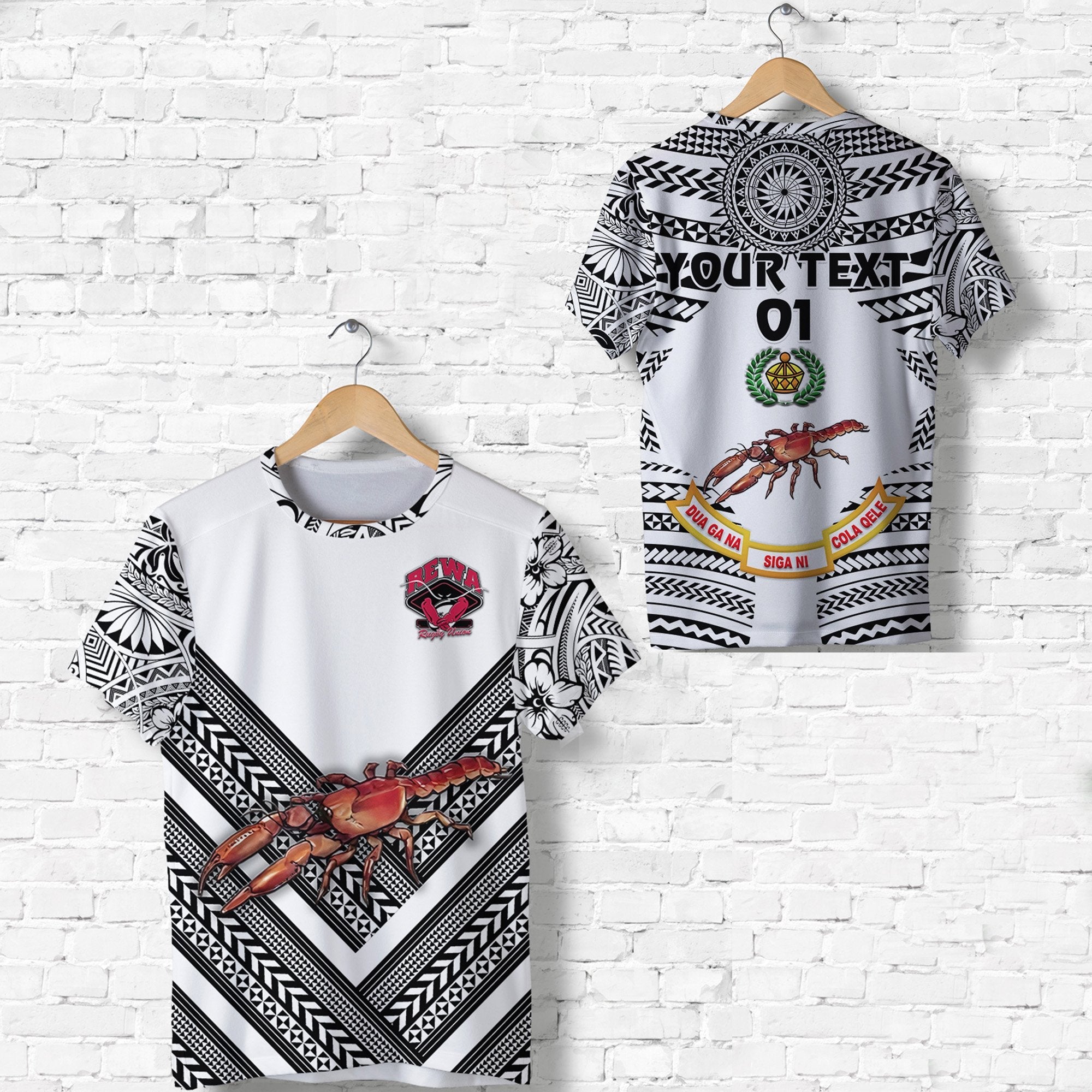 Custom Fiji Rewa Rugby Union T Shirt Creative Style White, Custom Text And Number LT8 - Wonder Print Shop
