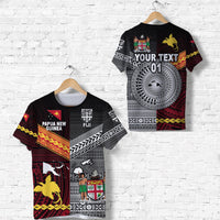 Custom Papua New Guinea And Fiji T Shirt Together Black, Custom Text And Number LT8 - Wonder Print Shop