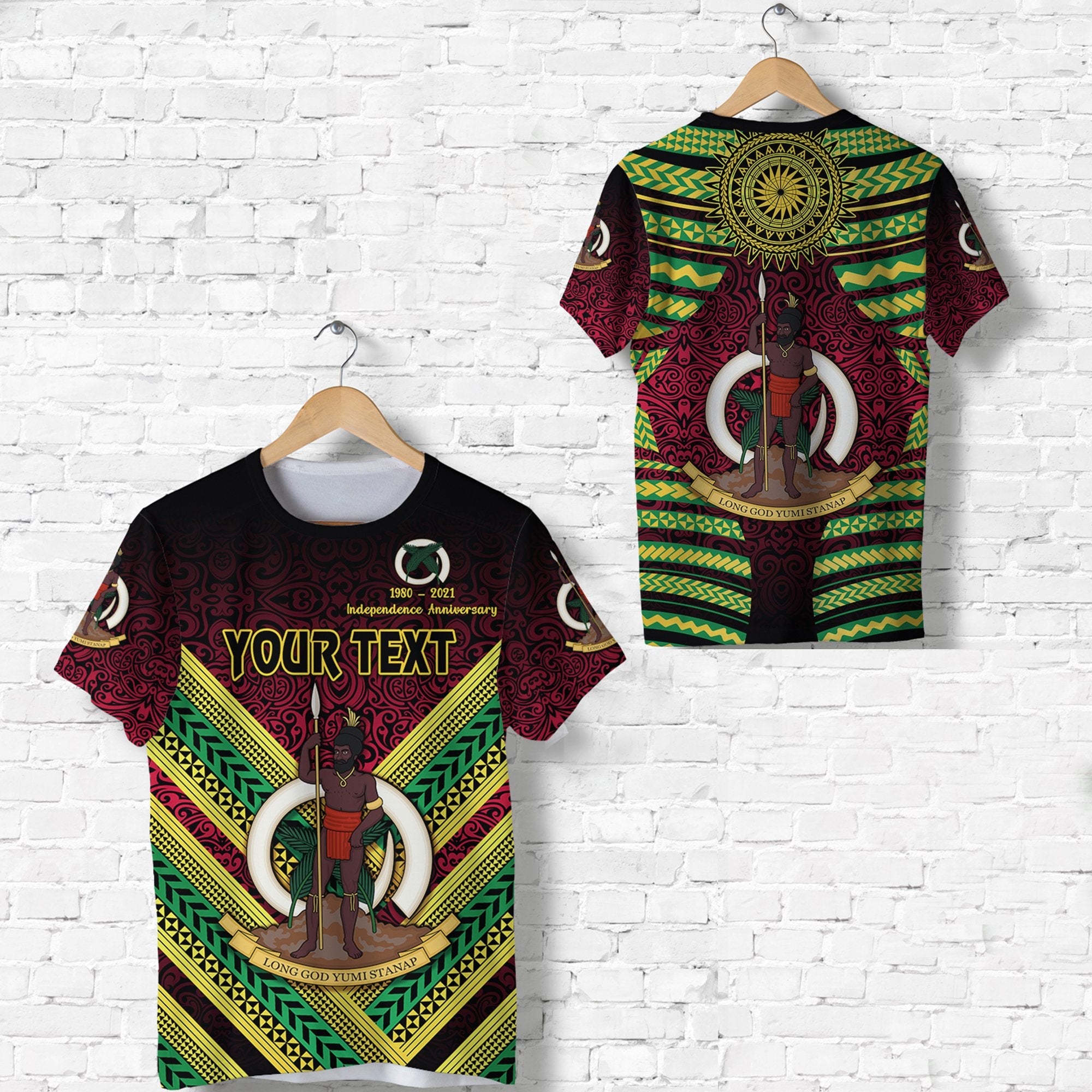 Custom Vanuatu Special Independence Anniversary T Shirt Creative Style Gradient Red LT8 - Wonder Print Shop