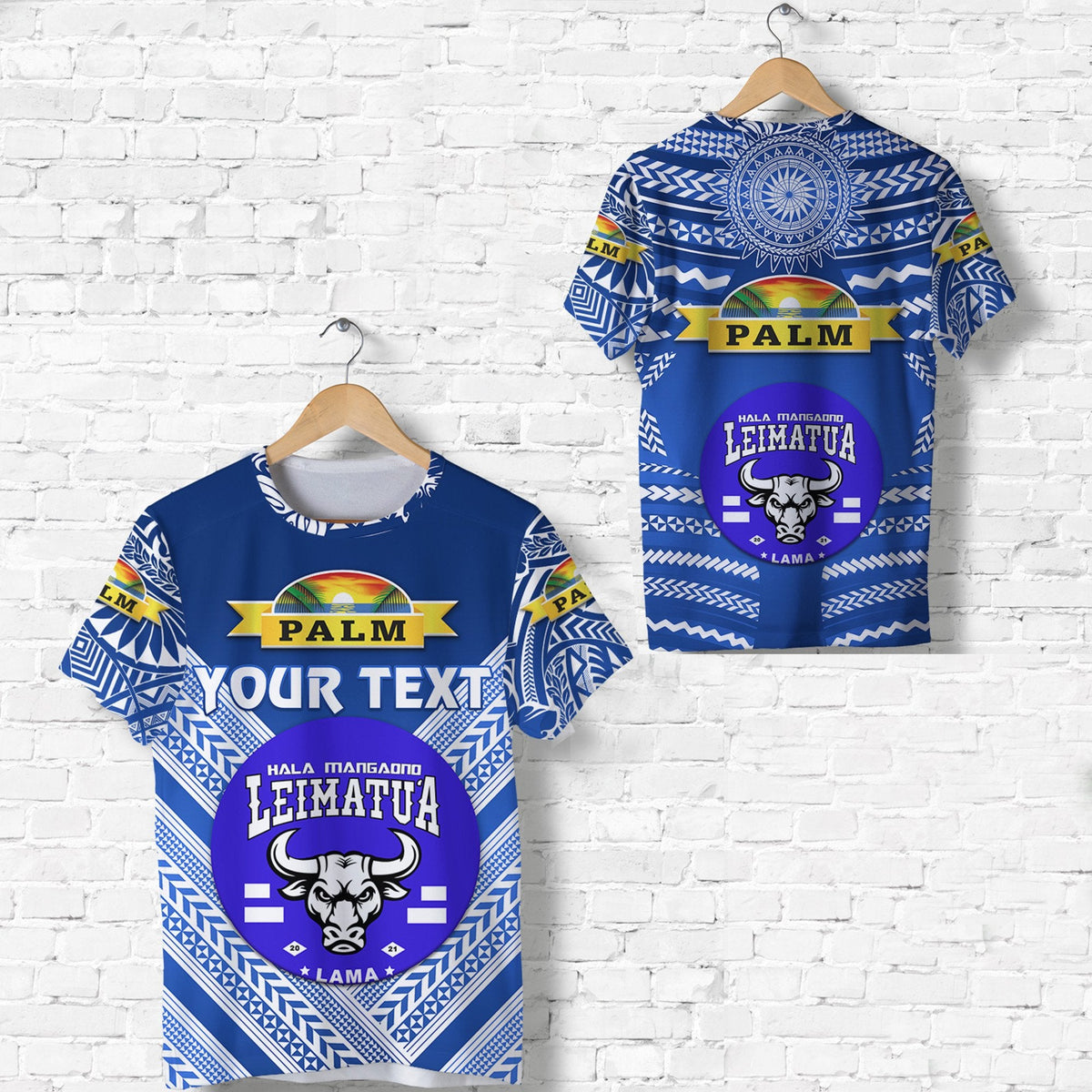 Custom Mate MaA Tonga T Shirt Leimatua Bulls Creative Style Blue No.1 LT8 - Wonder Print Shop