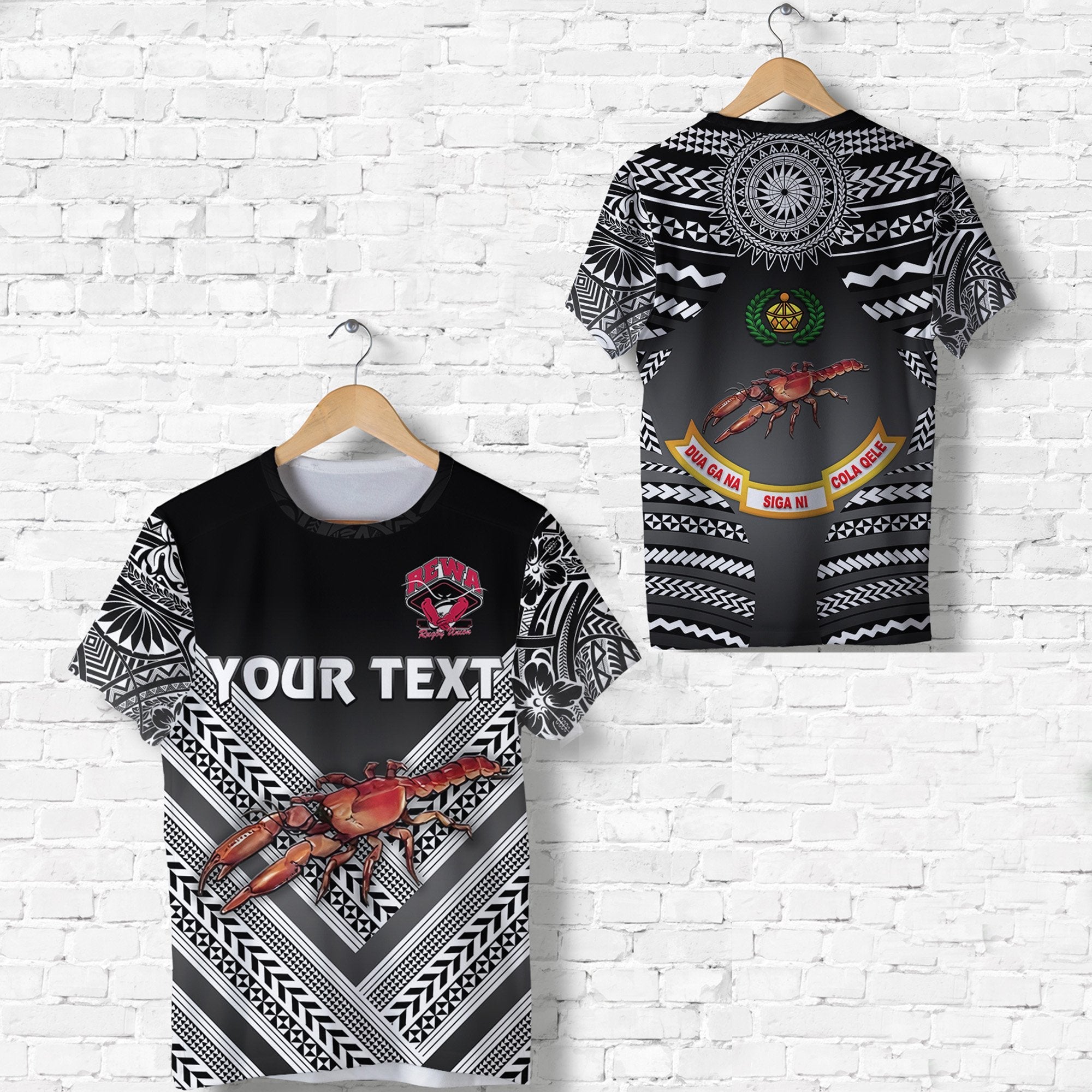 Custom Fiji Rewa Rugby Union T Shirt Creative Style Black LT8 - Wonder Print Shop