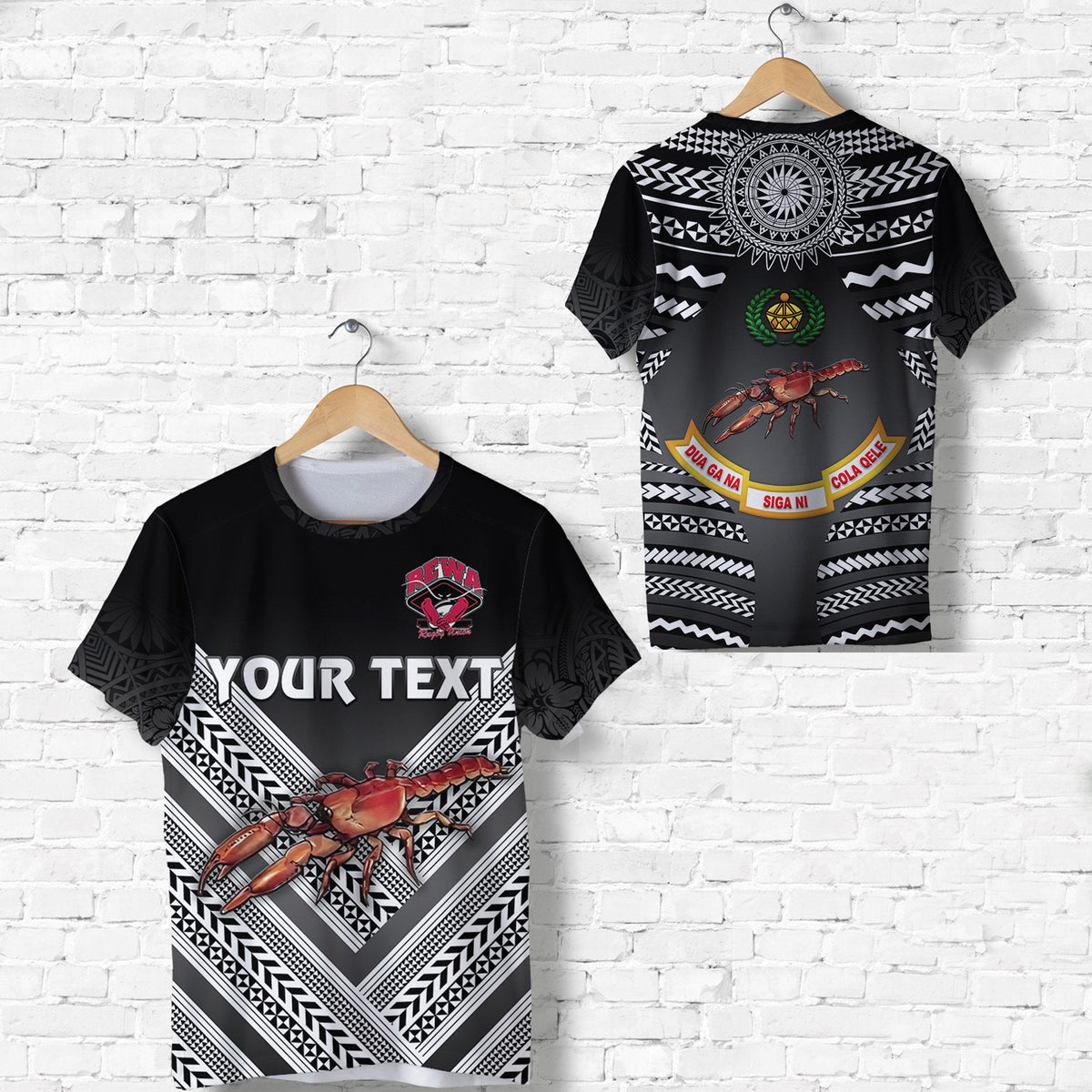 Custom Fiji Rewa Rugby Union T Shirt Creative Style Black No.1 LT8 - Wonder Print Shop