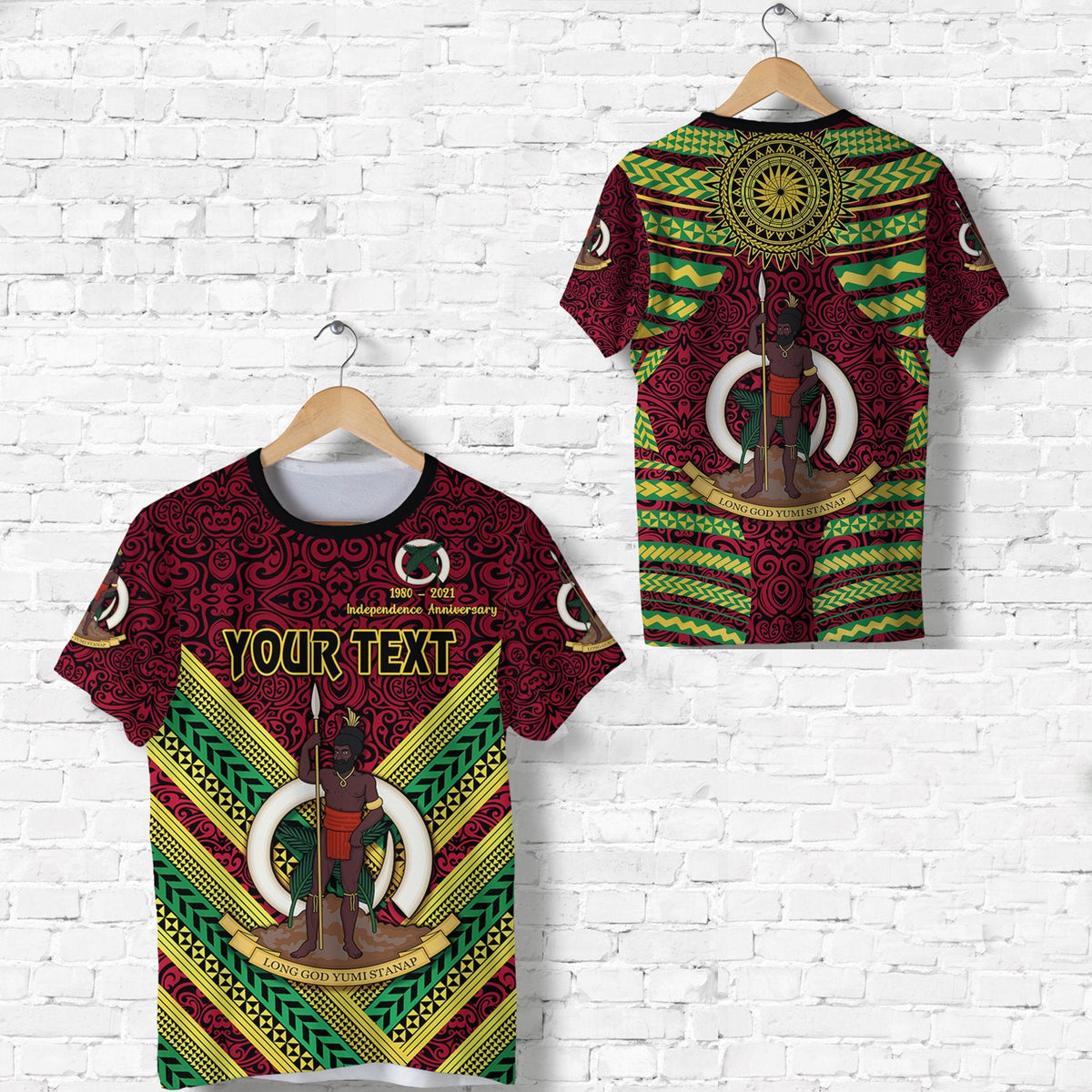 Custom Vanuatu Special Independence Anniversary T Shirt Creative Style Red LT8 - Wonder Print Shop