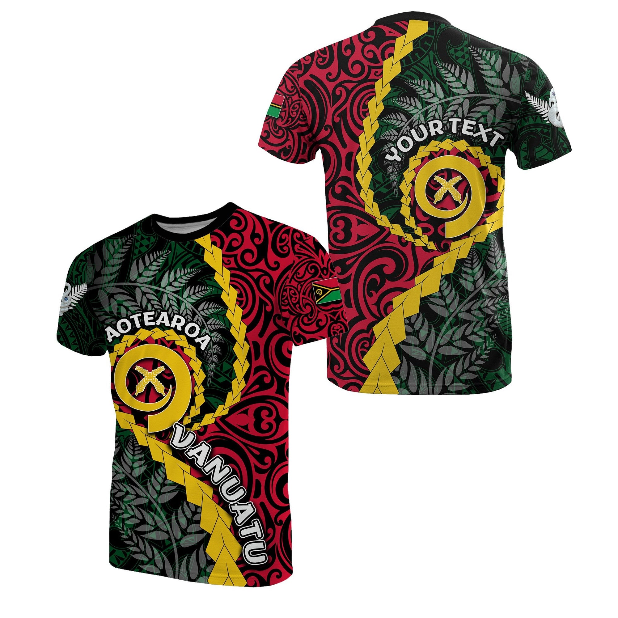Custom Vanuatu T Shirt Mix Maori Silver Fern LT6 - Wonder Print Shop