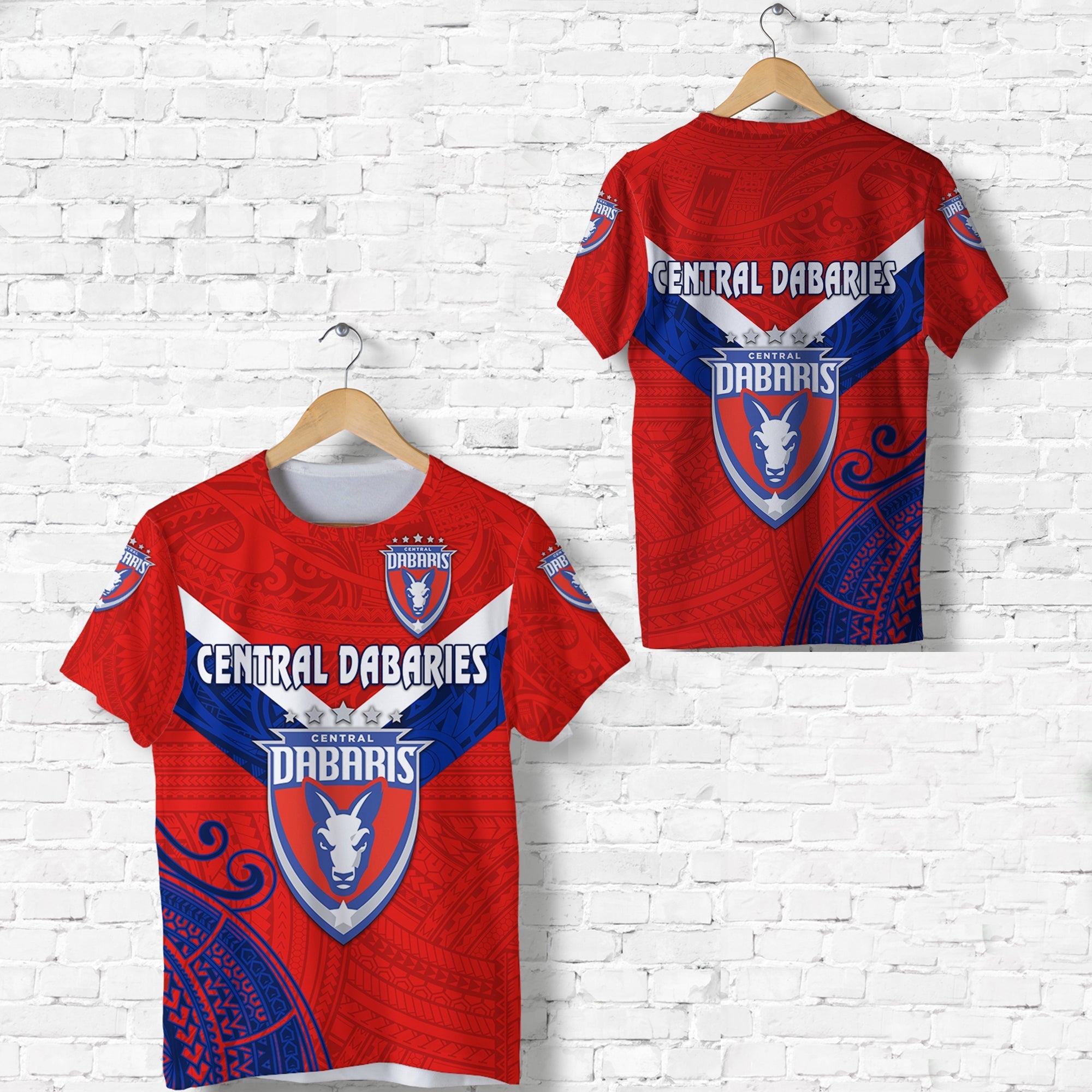 Papua New Guinea Central Dabaries T Shirt Rugby Red LT8 - Wonder Print Shop