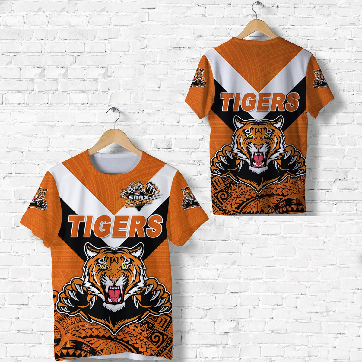 Papua New Guinea Lae Snax Tigers T Shirt Rugby Simple Style Orange LT8 - Wonder Print Shop