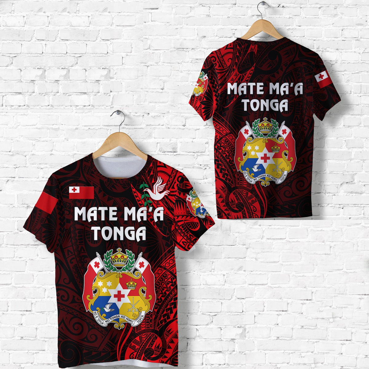 Tonga Coat Of Arms T Shirt Simple Vibes Red LT8 - Wonder Print Shop