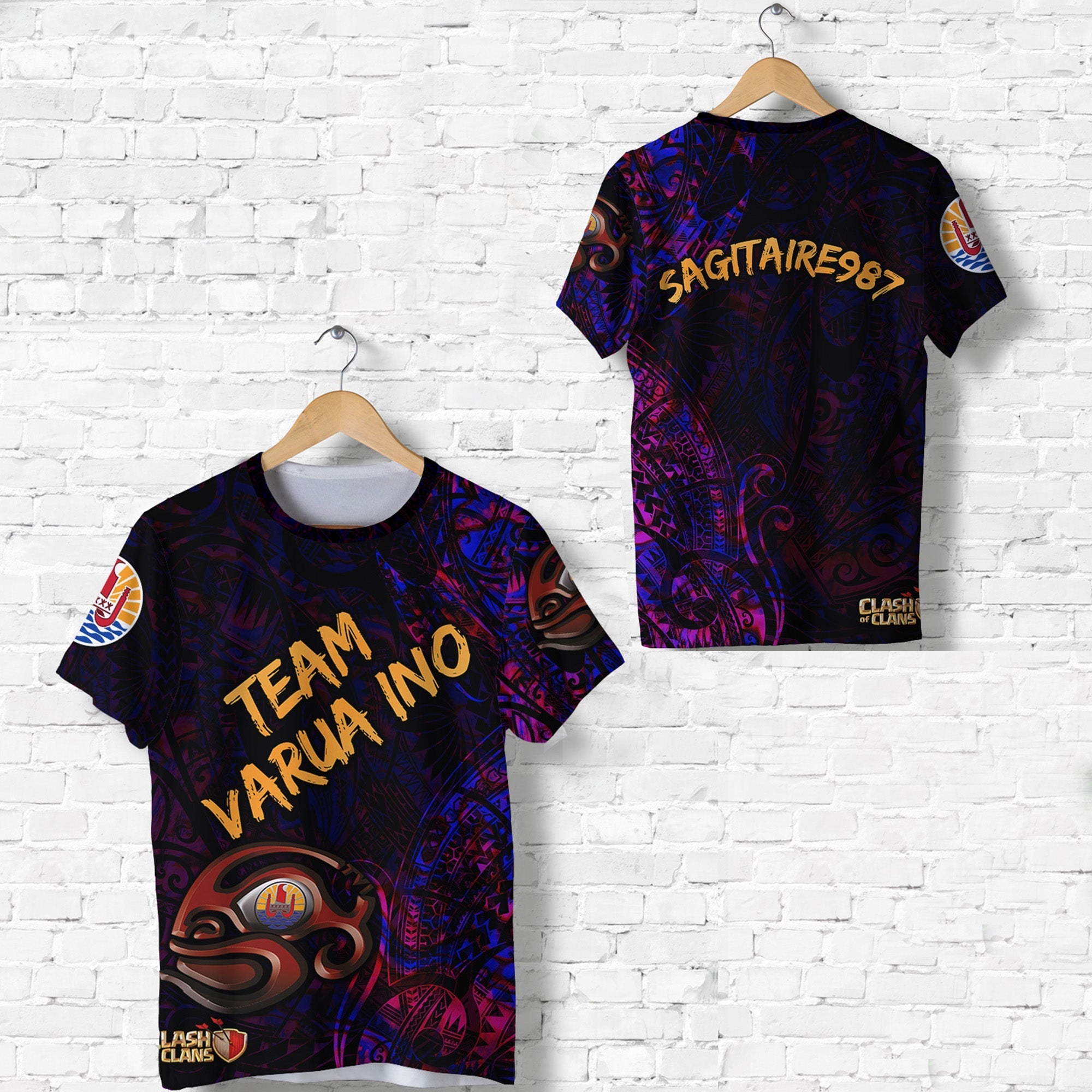 Sagitaire987 Number 19 Tahiti PC T Shirt Team Varua Ino Original 002 LT8 - Wonder Print Shop