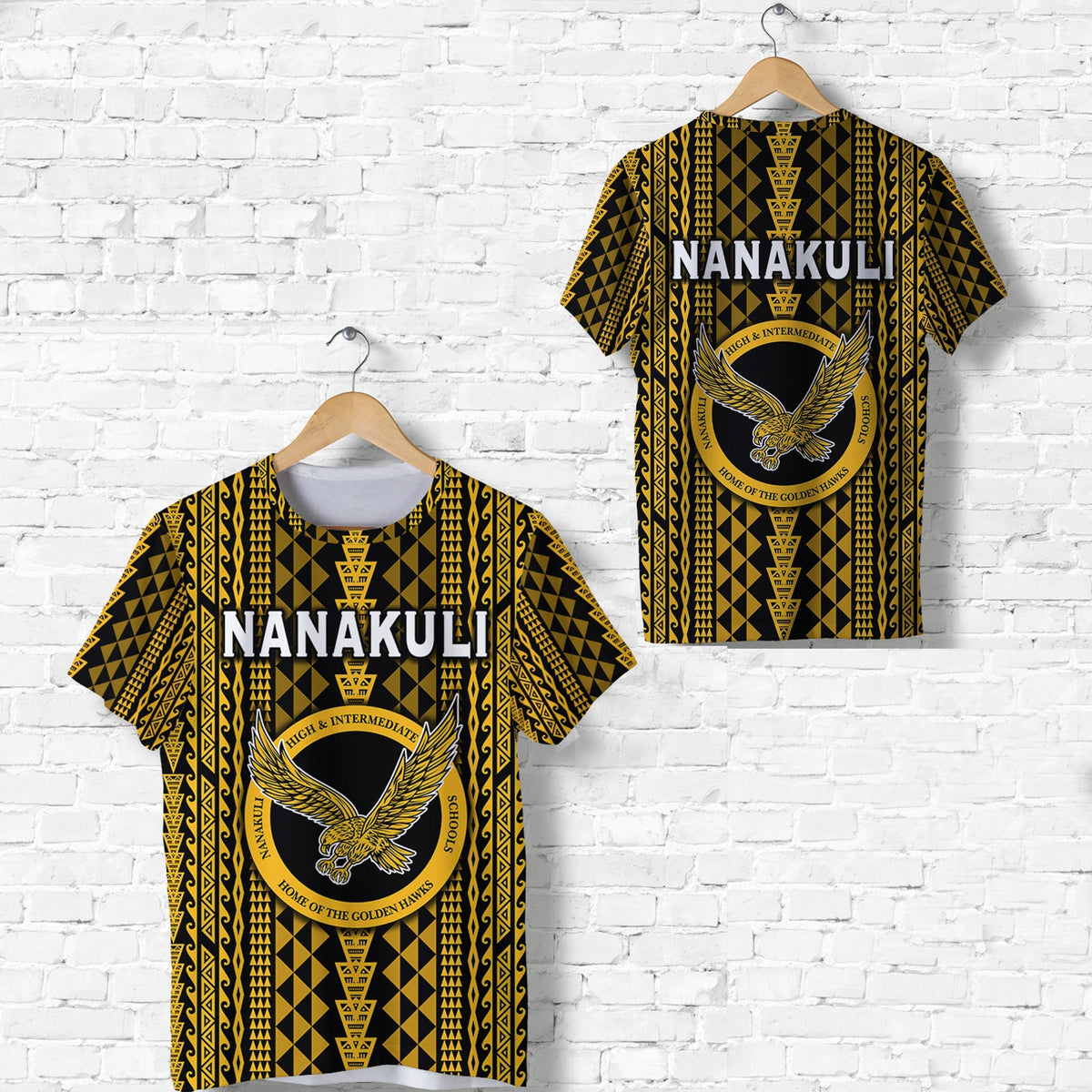 Hawaii Nanakuli School T Shirt Golden Hawks Simple Style LT8 - Wonder Print Shop
