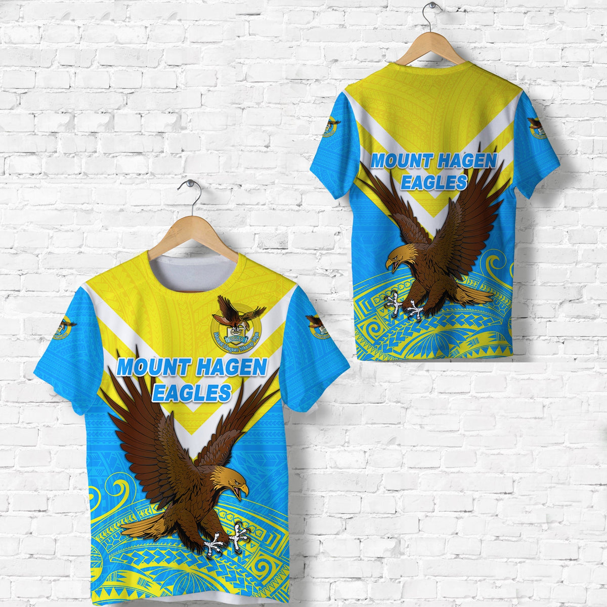 Papua New Guinea Mount Hagen Eagles T Shirt Wamp Nga Rugby Blue LT8 - Wonder Print Shop