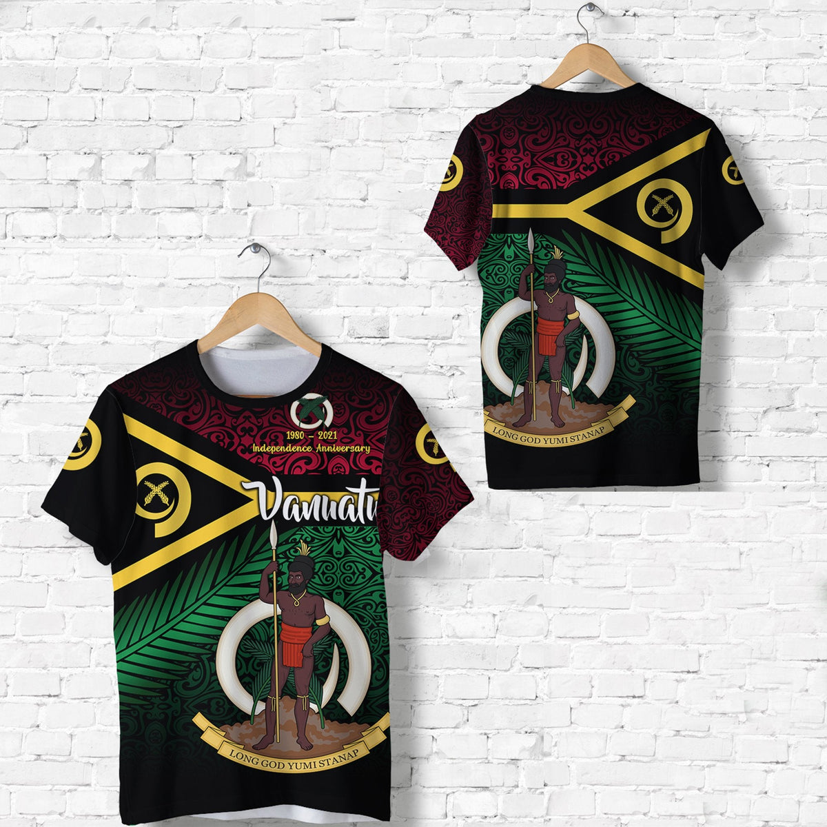 Vanuatu T Shirt Special Independence Anniversary Original Flag Style Lt8 - Wonder Print Shop