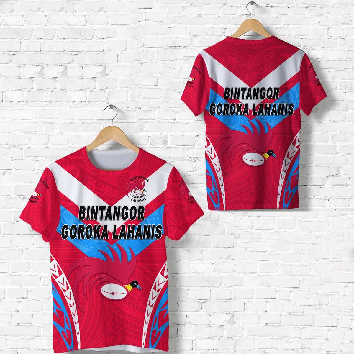 Papua New Guinea Bintangor Goroka Lahanis T Shirt Rugby Original Style Red LT8 - Wonder Print Shop