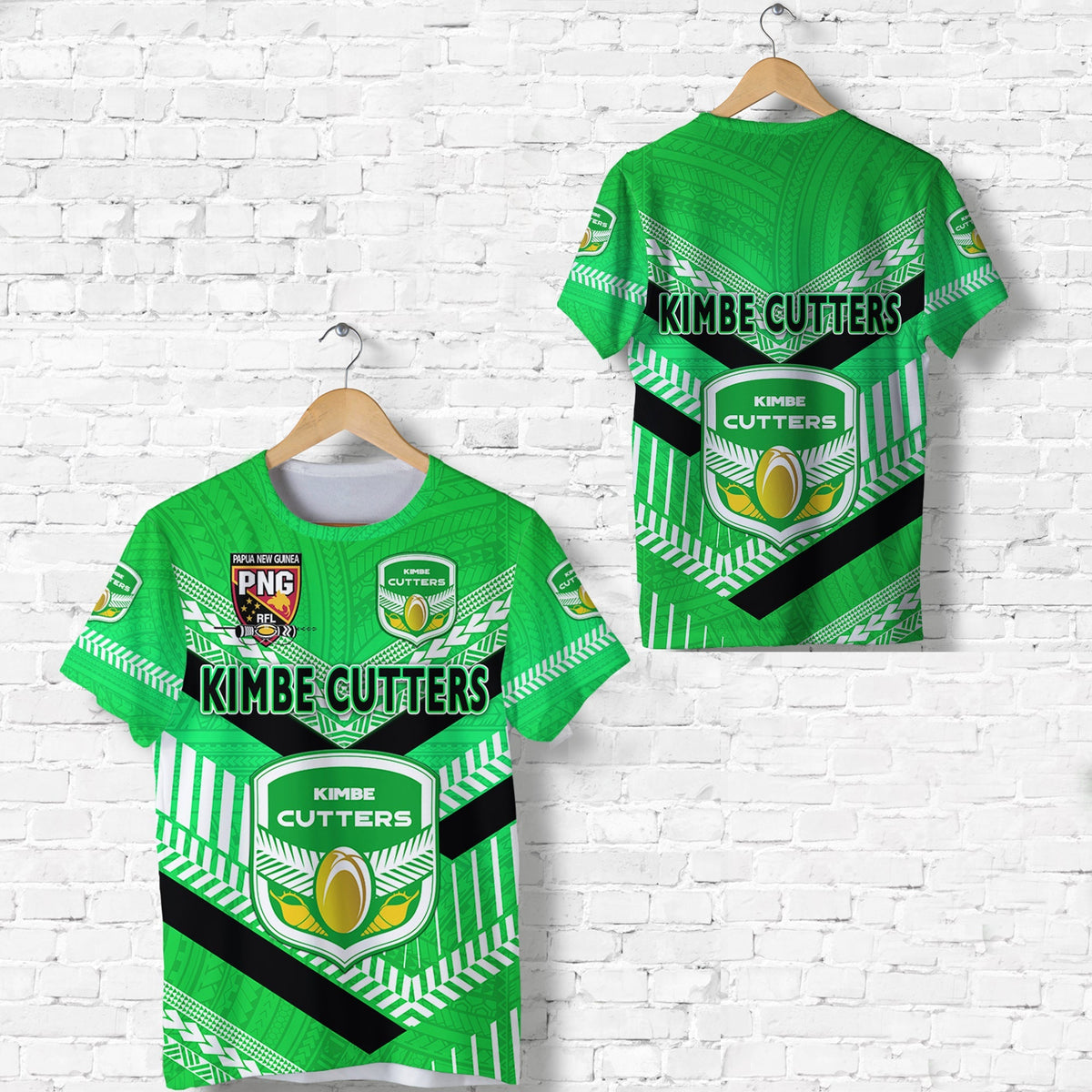 Papua New Guinea Kimbe Cutters T Shirt Rugby Green LT8 - Wonder Print Shop