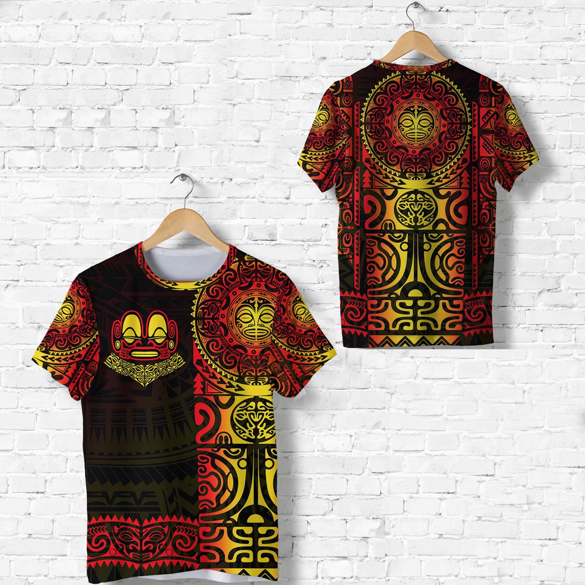 Marquesas Islands T Shirt Marquesan Tattoo Unique Style Gradient Red LT8 - Wonder Print Shop