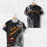Black graphic T-shirt with TEAM VARUNO text and round emblem on front
