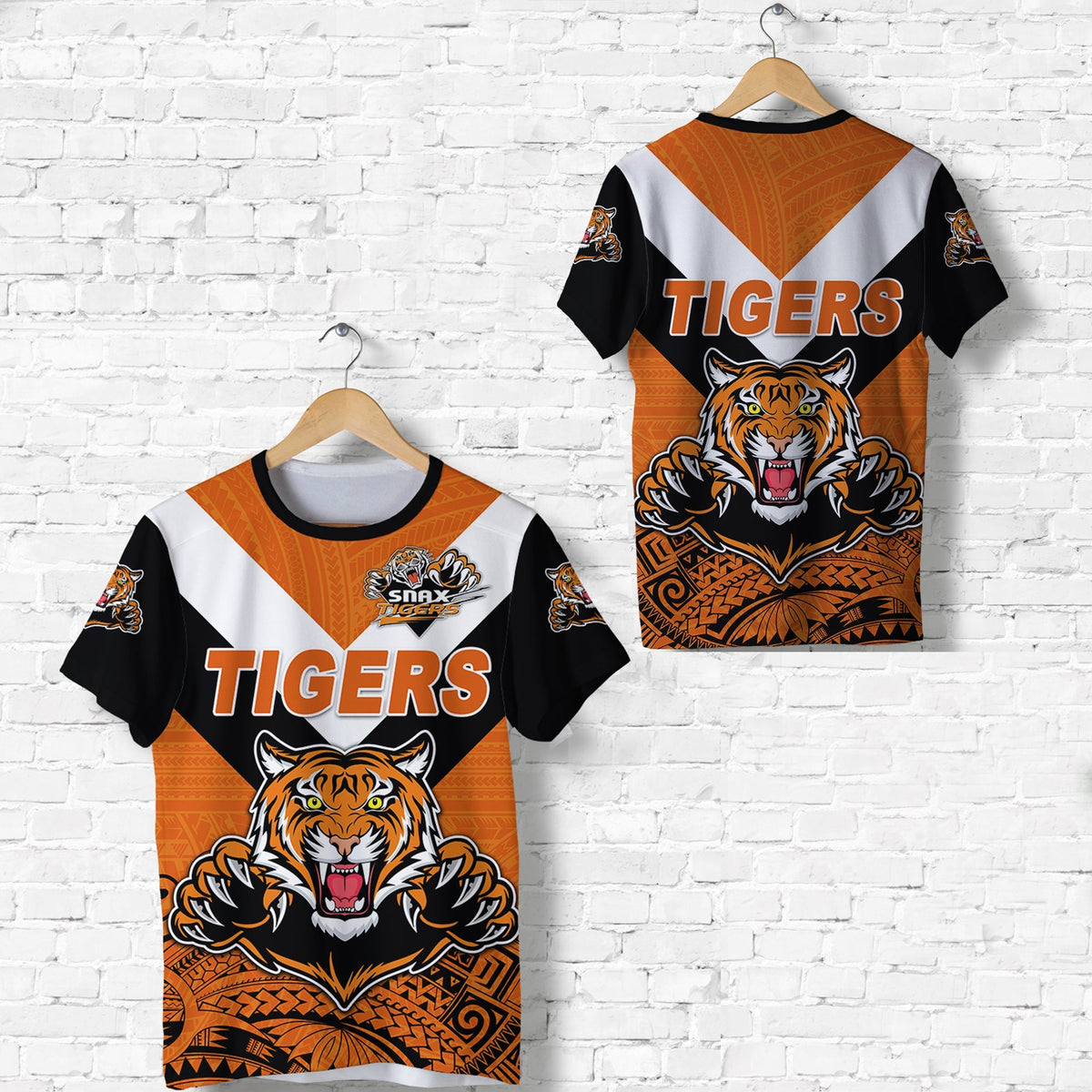 Papua New Guinea Lae Snax Tigers T Shirt Rugby Simple Style Black LT8 - Wonder Print Shop