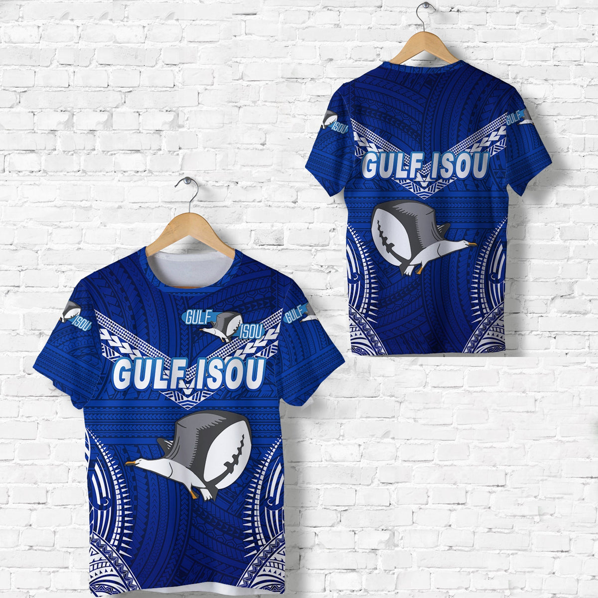 Papua New Guinea PRK Gulf Isou T Shirt Rugby Original Style Blue LT8 - Wonder Print Shop