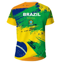 Brazil T Shirts Brazil Flag Brush - Wonder Print Shop