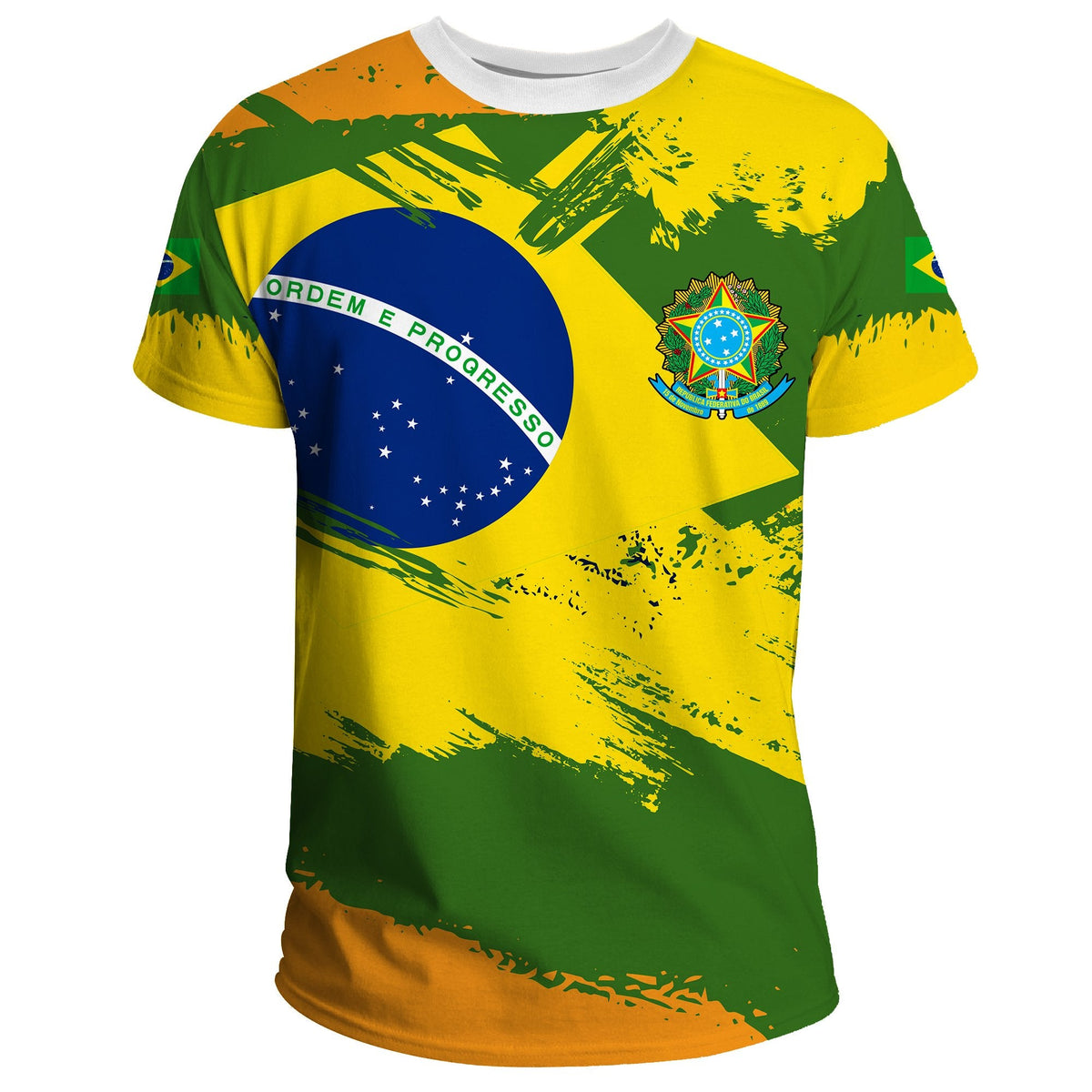 Brazil T Shirts Brazil Flag Brush - Wonder Print Shop