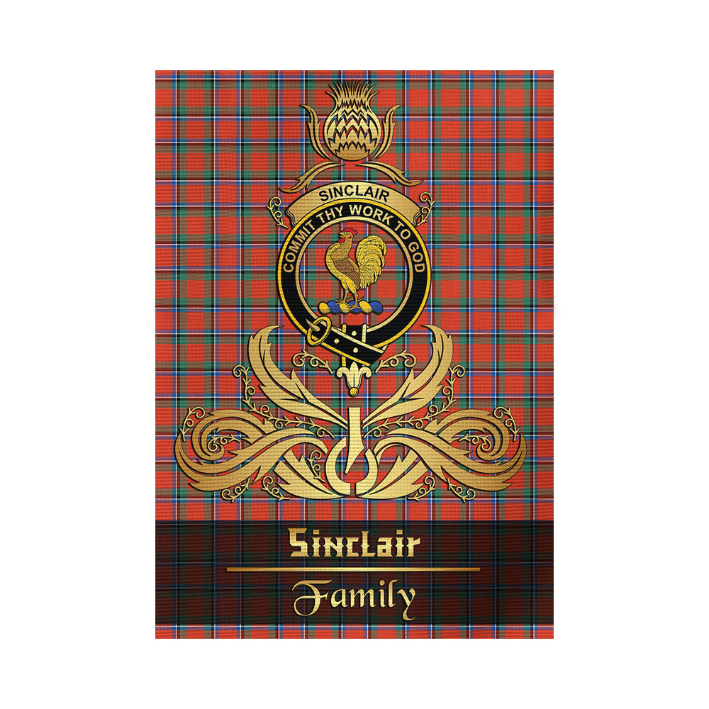 scottish-sinclair-ancient-clan-crest-family-golden-thistle-tree-tartan-garden-flag