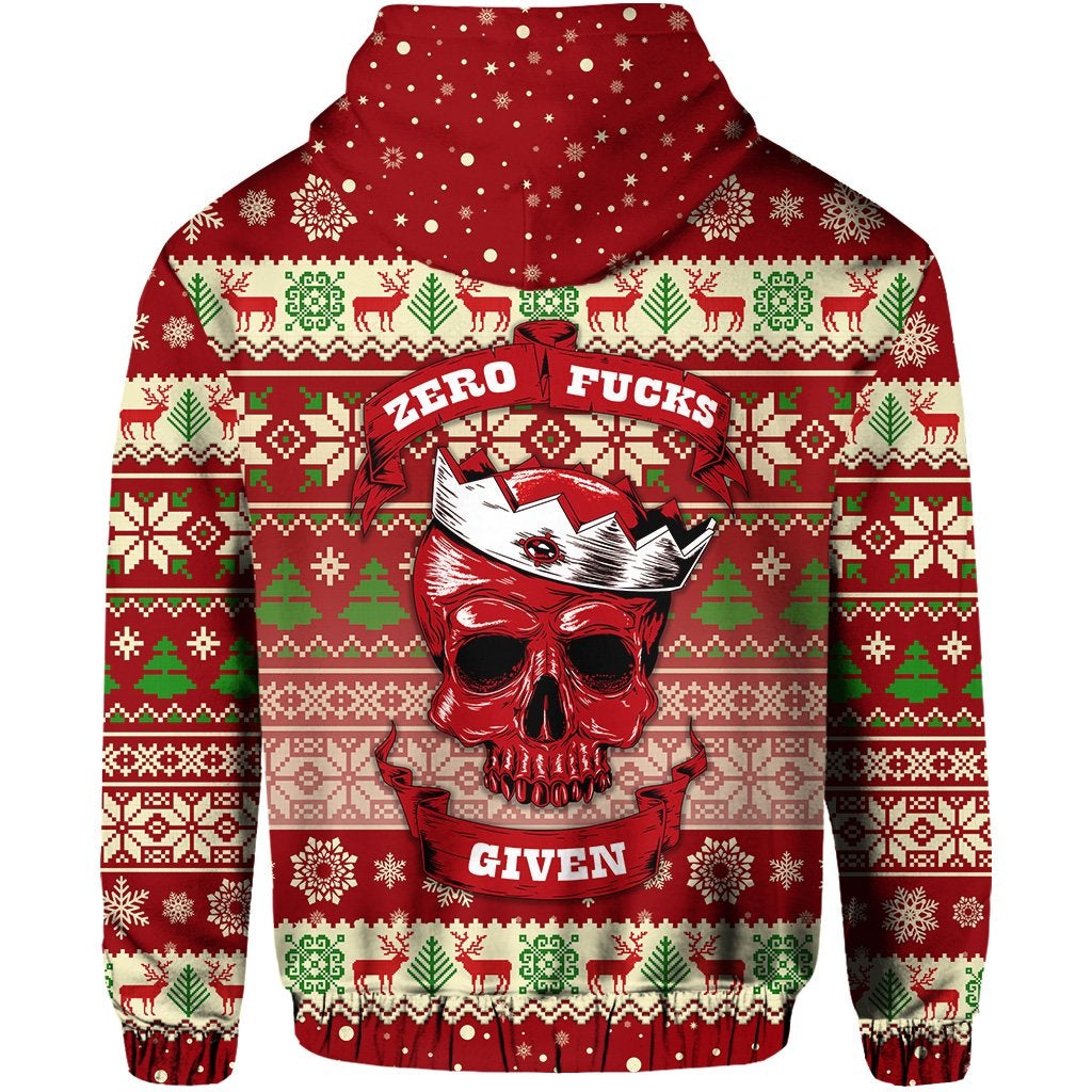 Skull Christmas Zip Hoodie Red LT8 - Wonder Print Shop