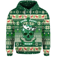 Skull Christmas Zip Hoodie Green LT8 - Wonder Print Shop