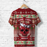 Skull Christmas T Shirt Red LT8 - Wonder Print Shop