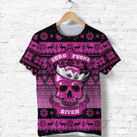 Skull Christmas T Shirt Pink LT8 - Wonder Print Shop