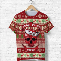 Skull Christmas T Shirt Red LT8 - Wonder Print Shop