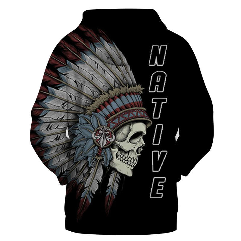 Native American Skull Chief All Over Hoodie LT10 - Wonder Print Shop