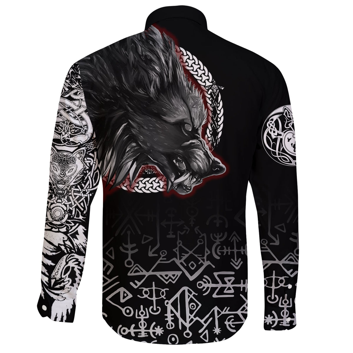 Fenrir Blood Long Sleeve Shirt - Tattoo Style RLT12 - Wonder Print Shop