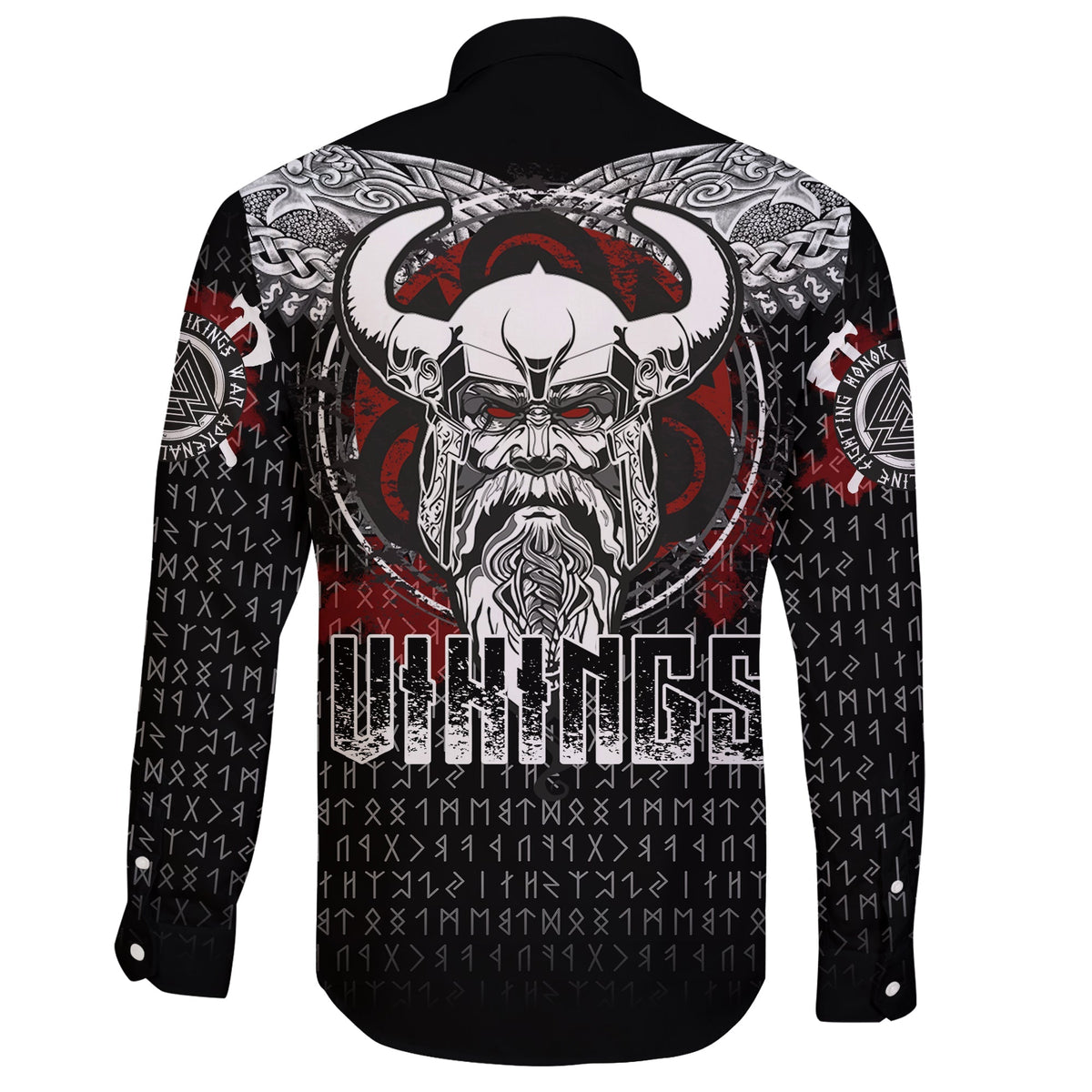Viking Odin Honor Long Sleeve Shirt - Viking Pattern RLT12 - Wonder Print Shop