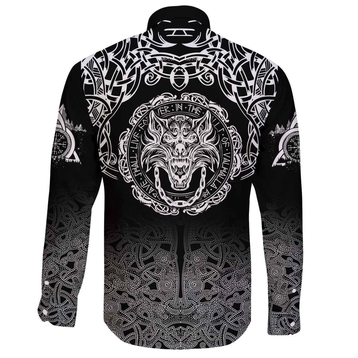 Fenrir Valhalla Long Sleeve Shirt - Ornate Pattern 1 RLT12 - Wonder Print Shop