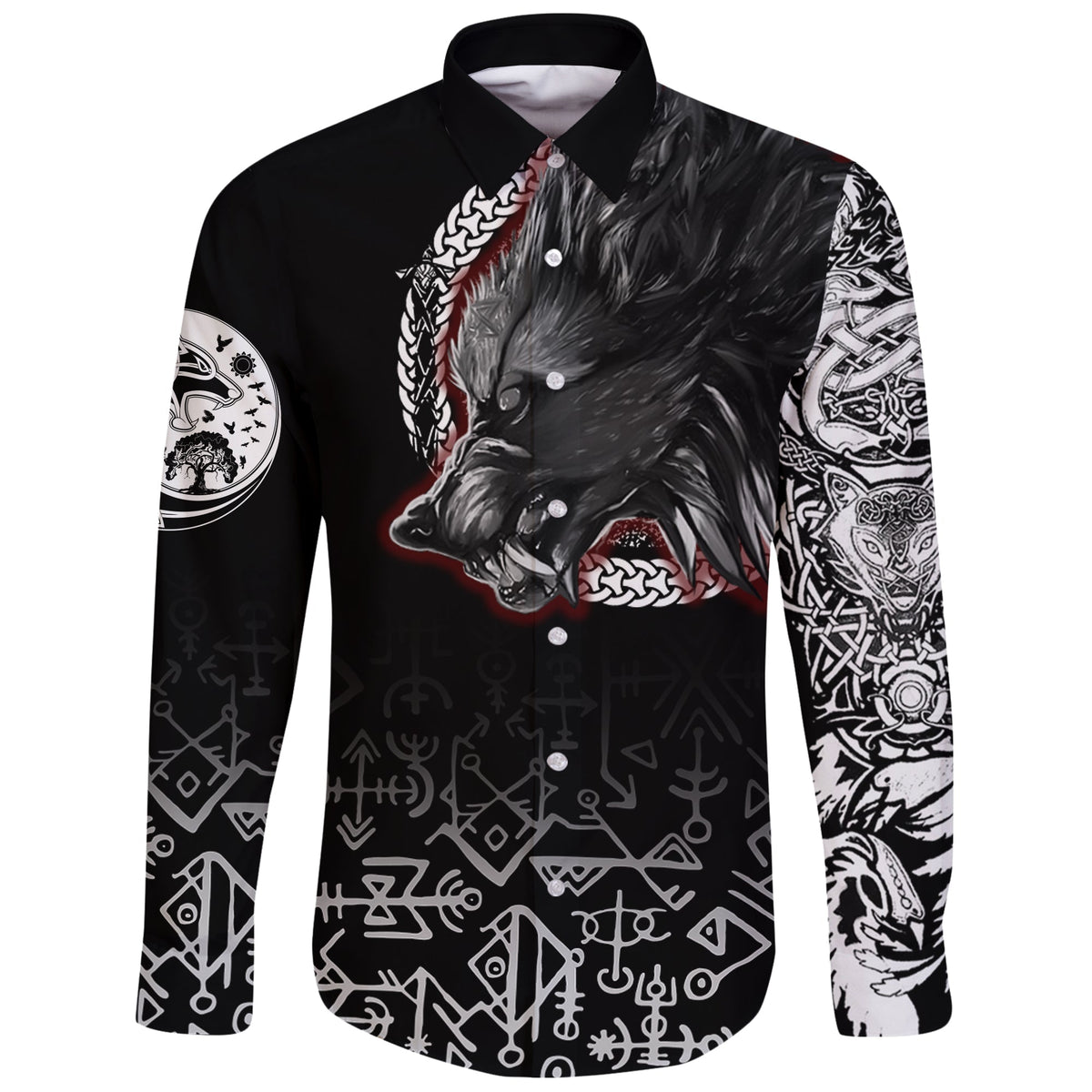 Fenrir Blood Long Sleeve Shirt - Tattoo Style RLT12 - Wonder Print Shop