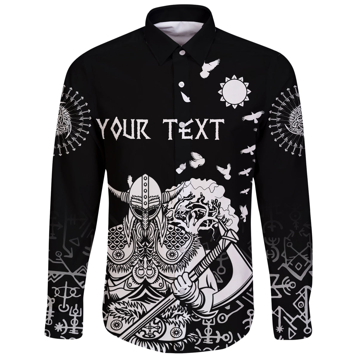 Custom Viking Warrior Long Sleeve Shirt - Celtic Tree RLT12 - Wonder Print Shop