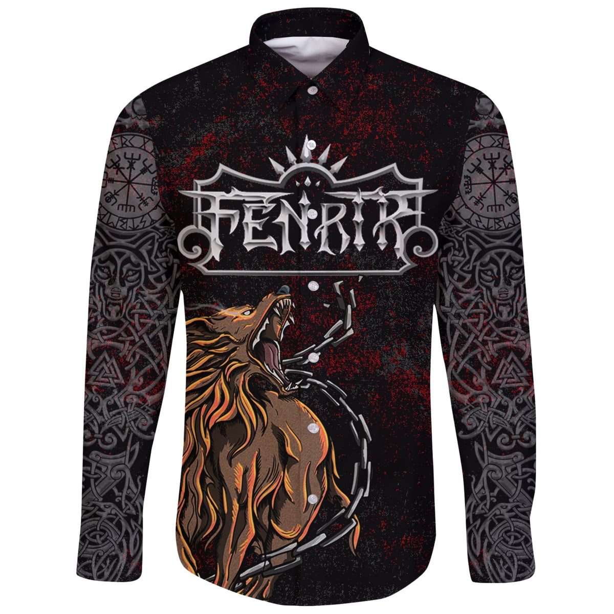 Viking Long Sleeve Shirt Fenrir Art RLT12 - Wonder Print Shop