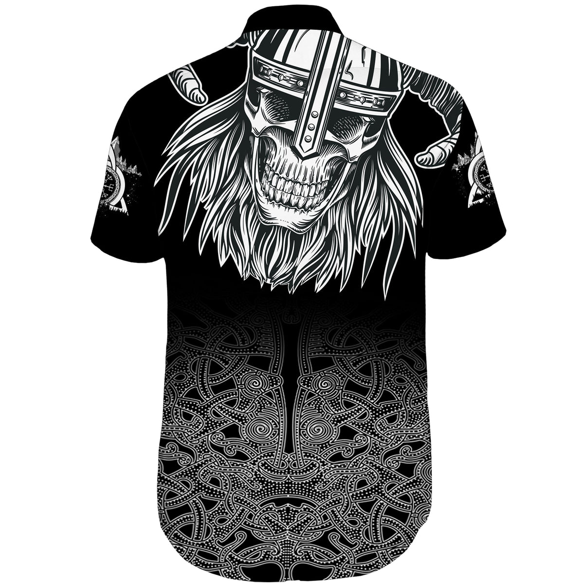 skull-viking-shorts-sleeve-shirt-ornate-pattern