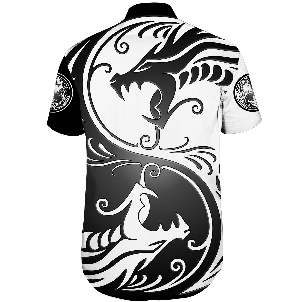Viking Shorts Sleeve Shirt - Ying Yang Dragon RLT12 - Wonder Print Shop